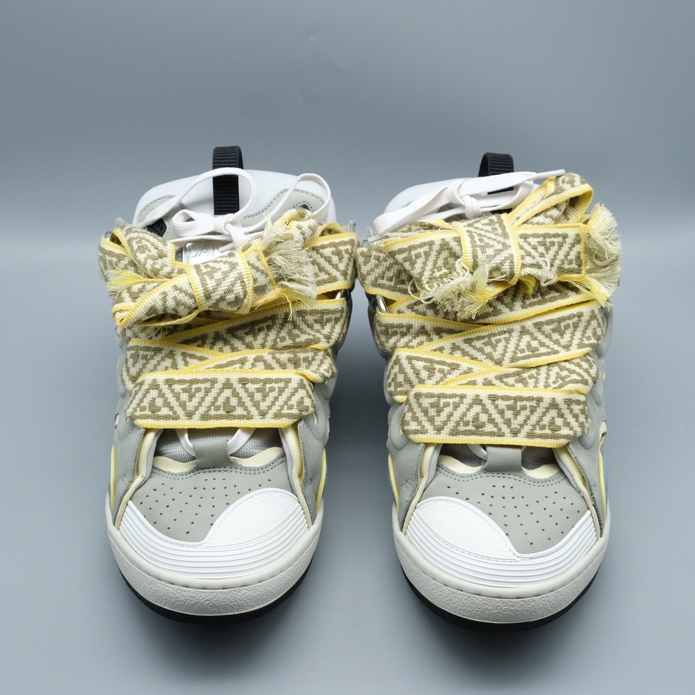 Lanvin Curb Sneakers Mens Size 44 US 11 Grey Blue Yellow Chunky Shoes - Picture 11 of 13